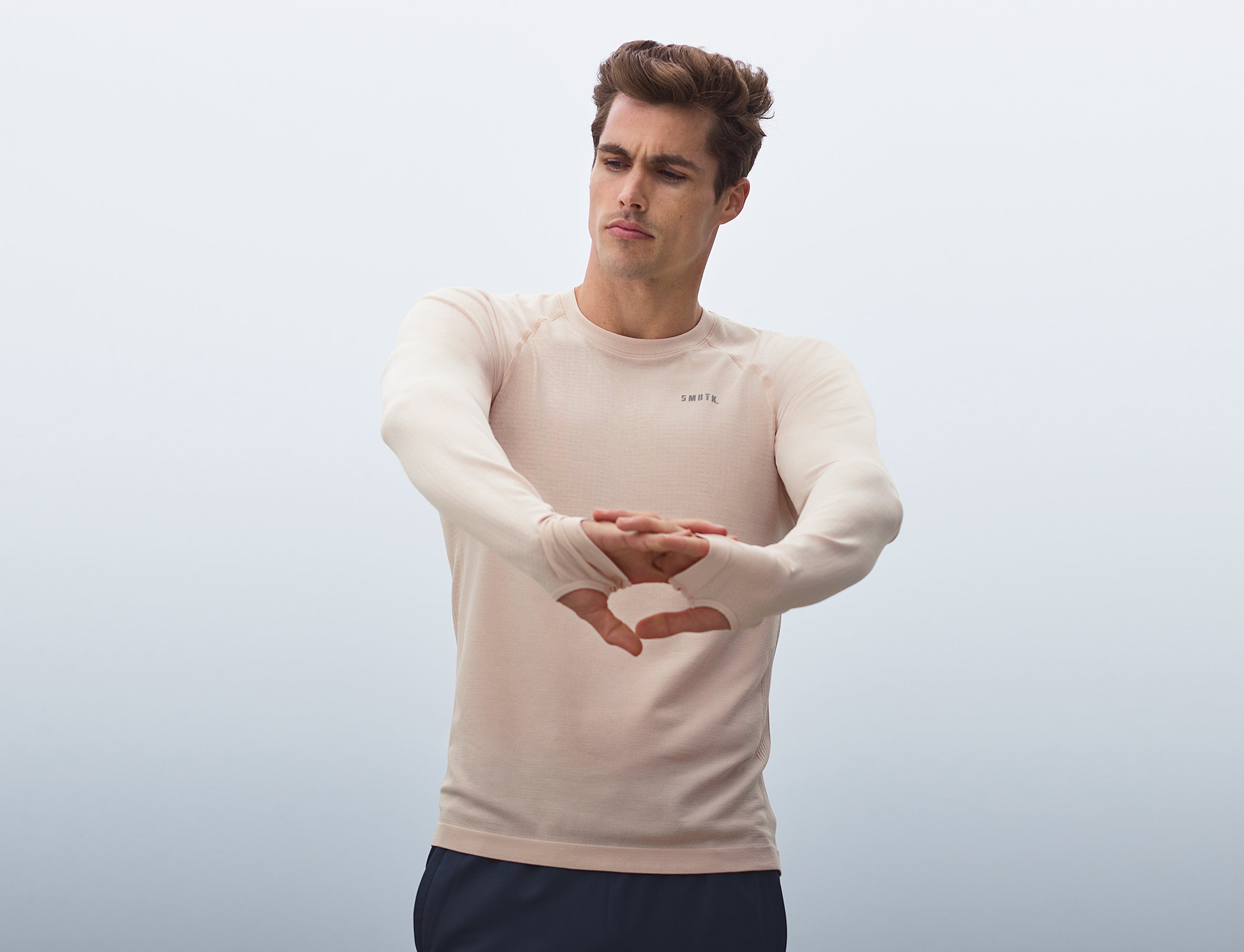 SMRTK Long Sleeve Performance Tee - Bone