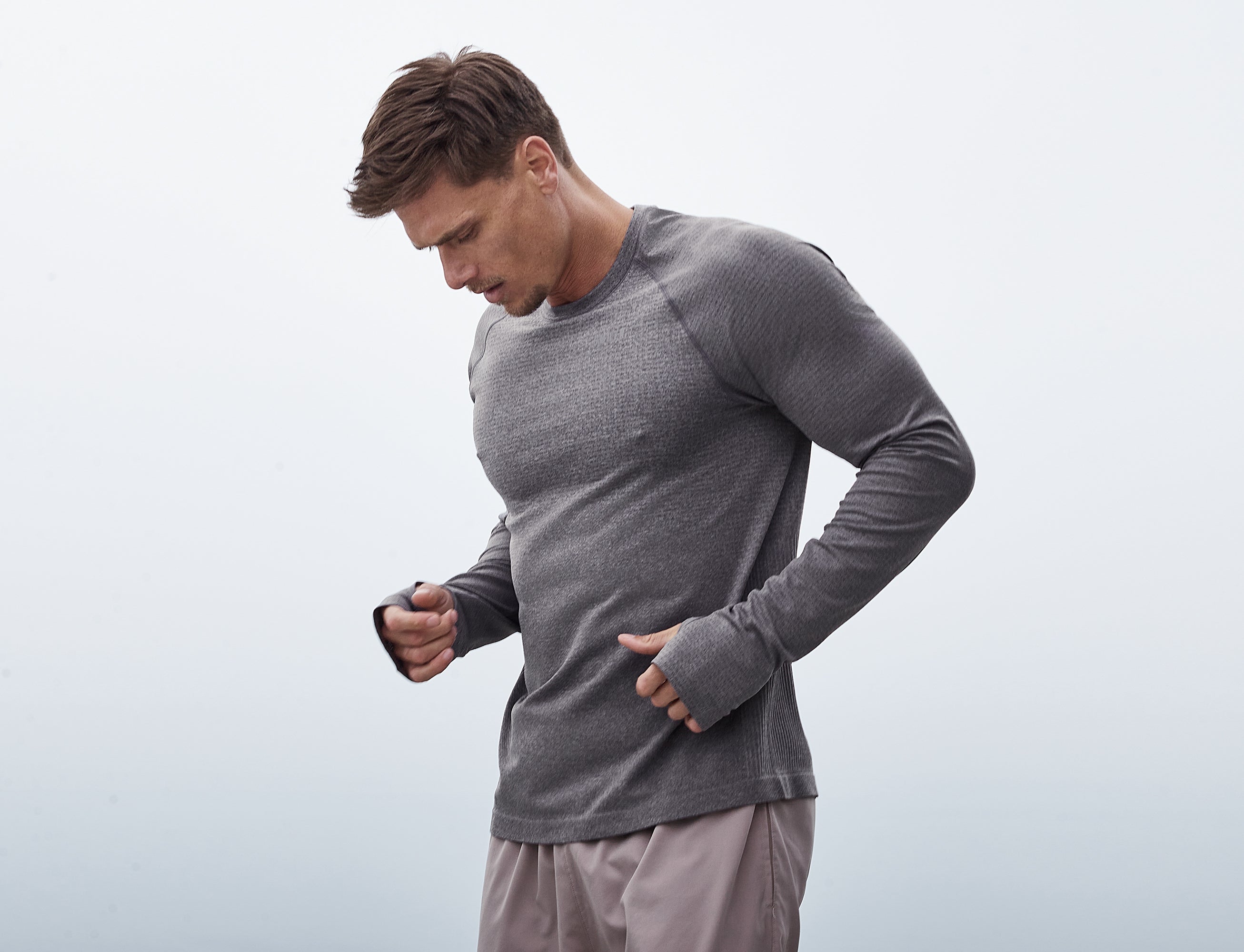 SMRTK Long Sleeve Performance Tee - Slate