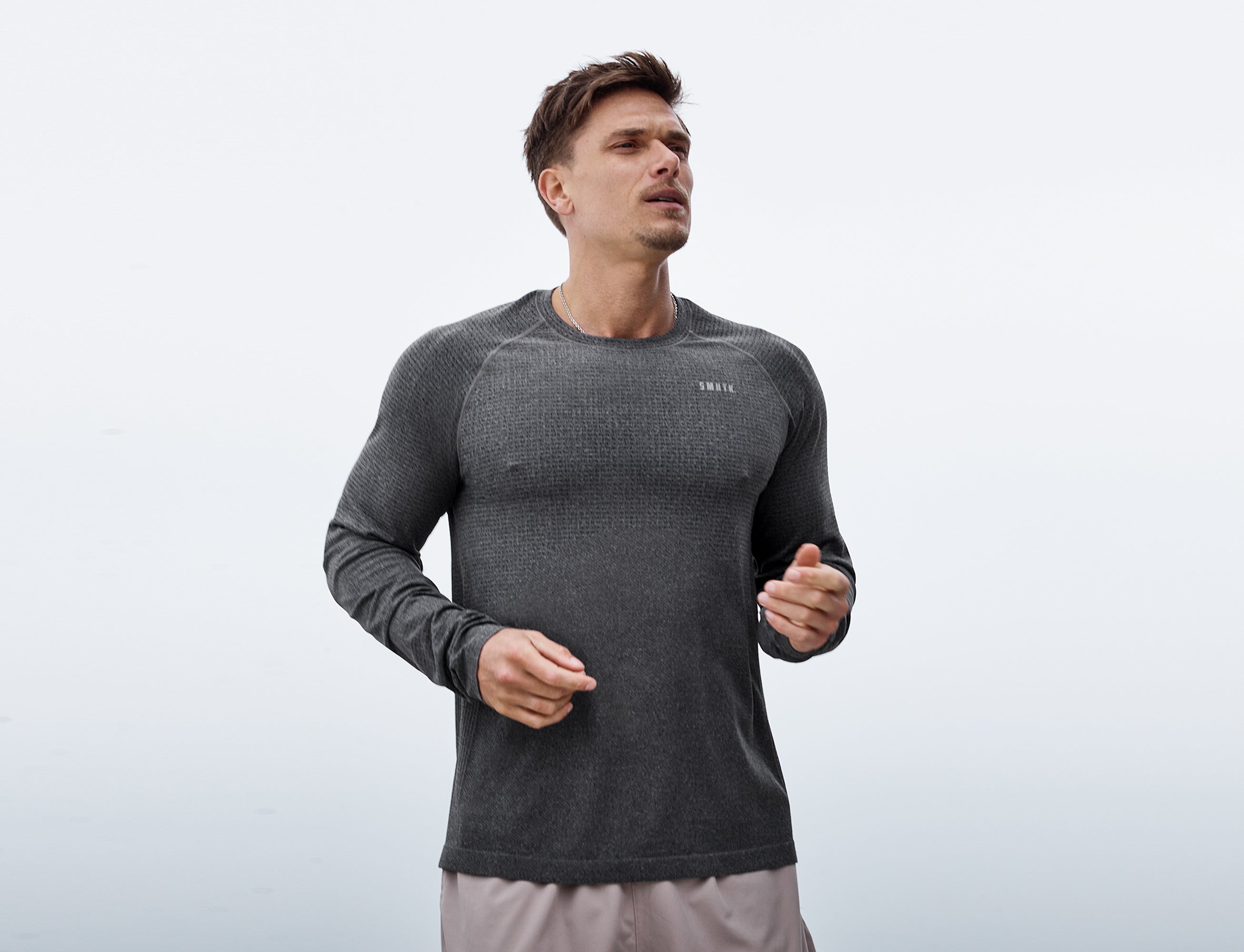 SMRTK Long Sleeve Performance Tee - Graphite