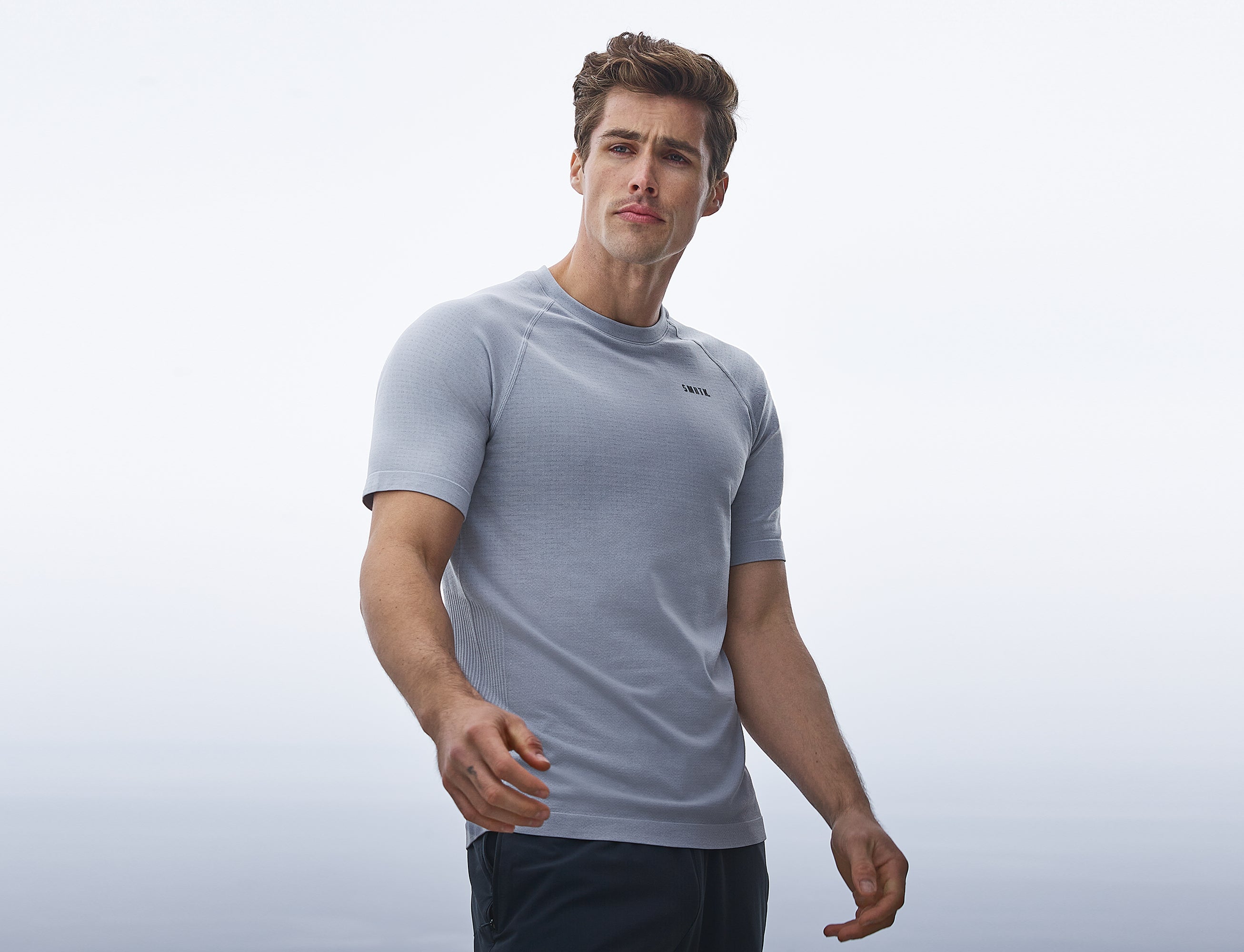 SMRTK Short Sleeve Performance Tee - Heather Grey